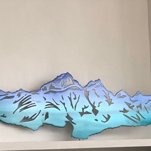Canadian Rockies Mountain Metal Wall Art with Powder Coat Banff