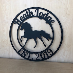 Personalized Horse Ranch Metal Wall Art, Choose Any Powder Coat Color