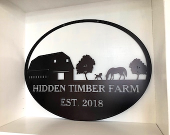 Personalized Farm Scene Metal Wall Art | Farmhouse Decor | Father's Day Gift | Personalized Metal Sign | Custom Outdoor Wall Art