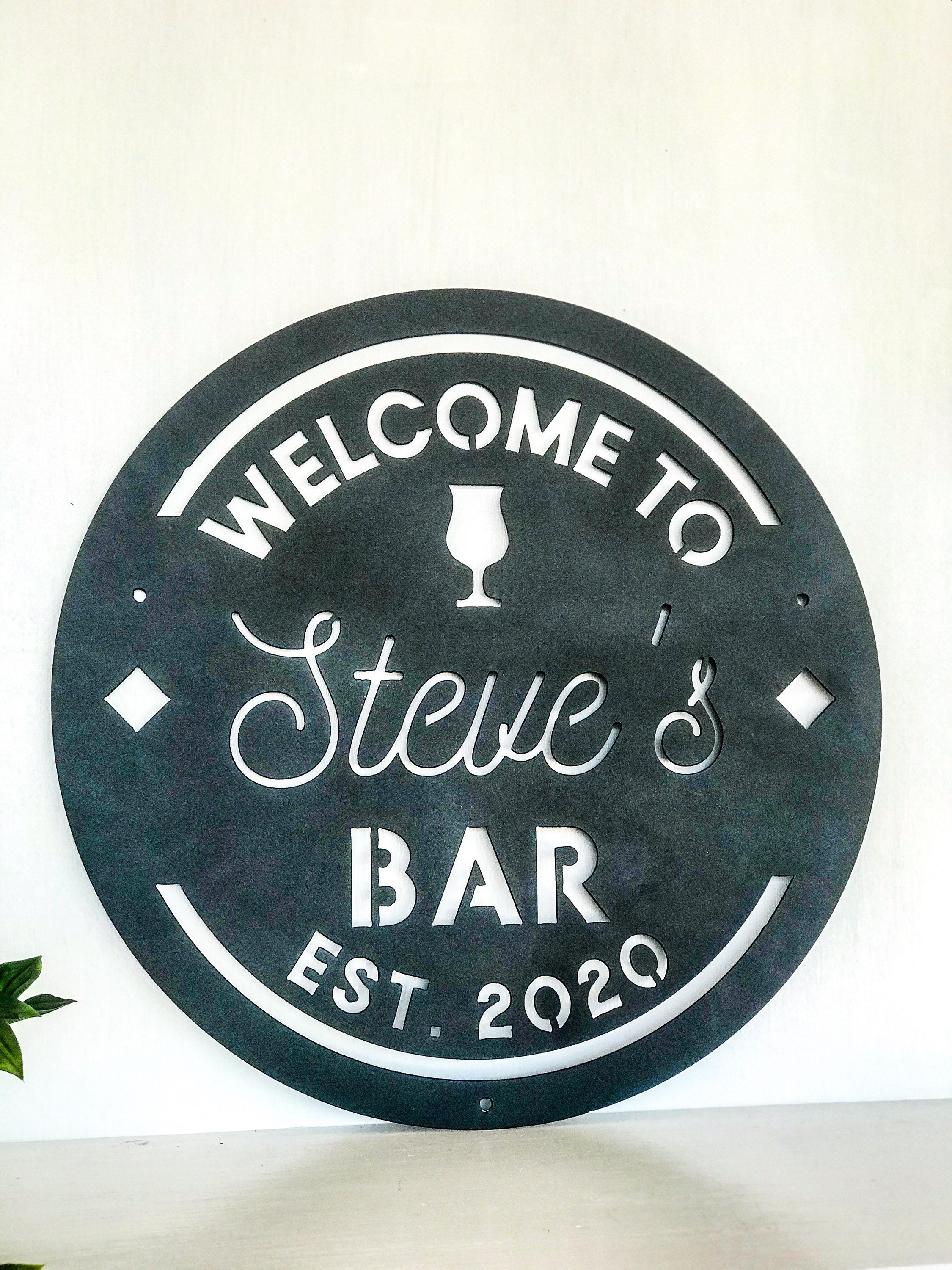 Personalized Bar Sign Metal Wall Art Indoor Outdoor Home Etsy