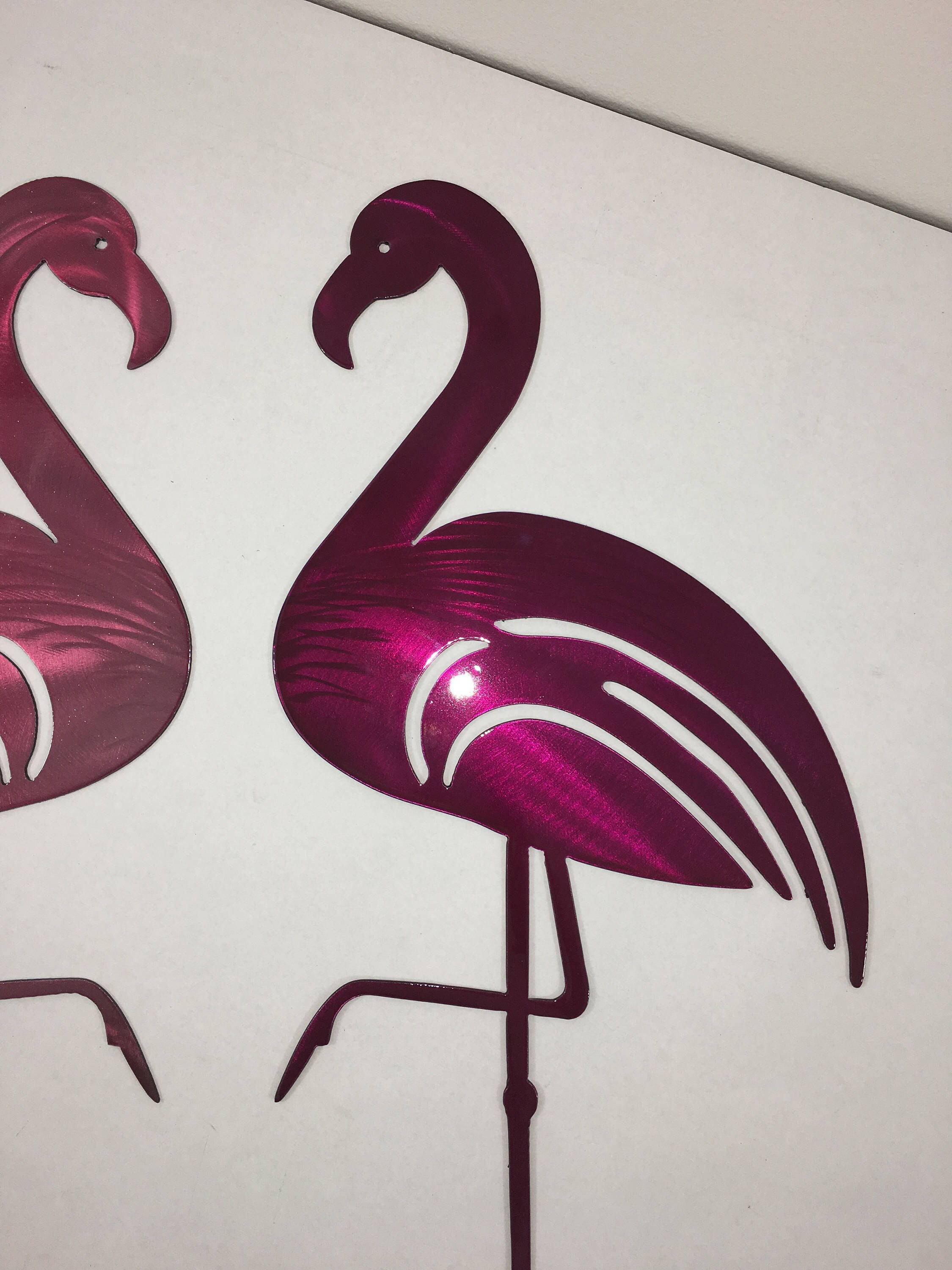 Flamingo Metal Wall Art With 14ga Steel Translucent Powder Etsy