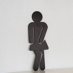 Bathroom Figures for Restroom Sign Set of Two Gotta Go Funny Sign Metal Door Decor image 7