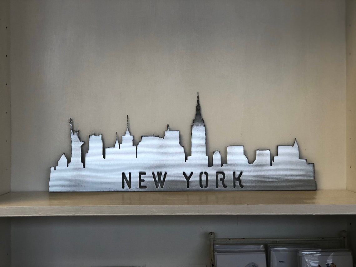 New York City Skyline Metal Wall Art with Powder Coat Lots Etsy