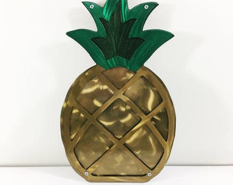 Dual Layer Pineapple  18" Metal Wall Art with Powder Coat