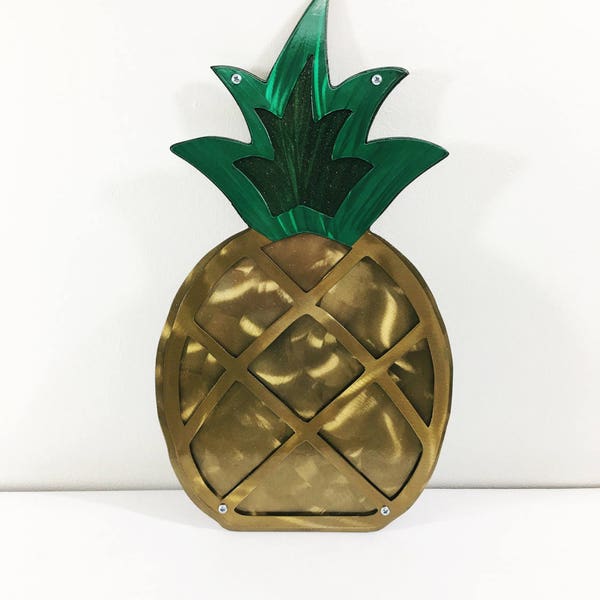 Dual Layer Pineapple  18" Metal Wall Art with Powder Coat