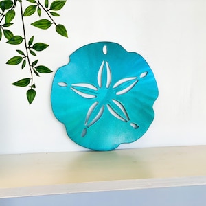 Sand Dollar Wall Decor Outdoor Home Decor Beach Theme Gift Tropical Home Decor Nautical Wall Hanging Metal Wall Art image 7