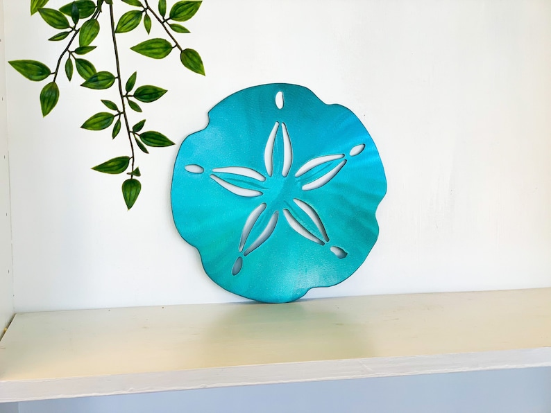 Sand Dollar Wall Decor Outdoor Home Decor Beach Theme Gift Tropical Home Decor Nautical Wall Hanging Metal Wall Art image 7