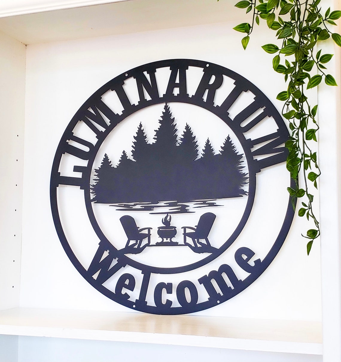 Señal personalizada de pozo de fuego de metal porche | Etsy