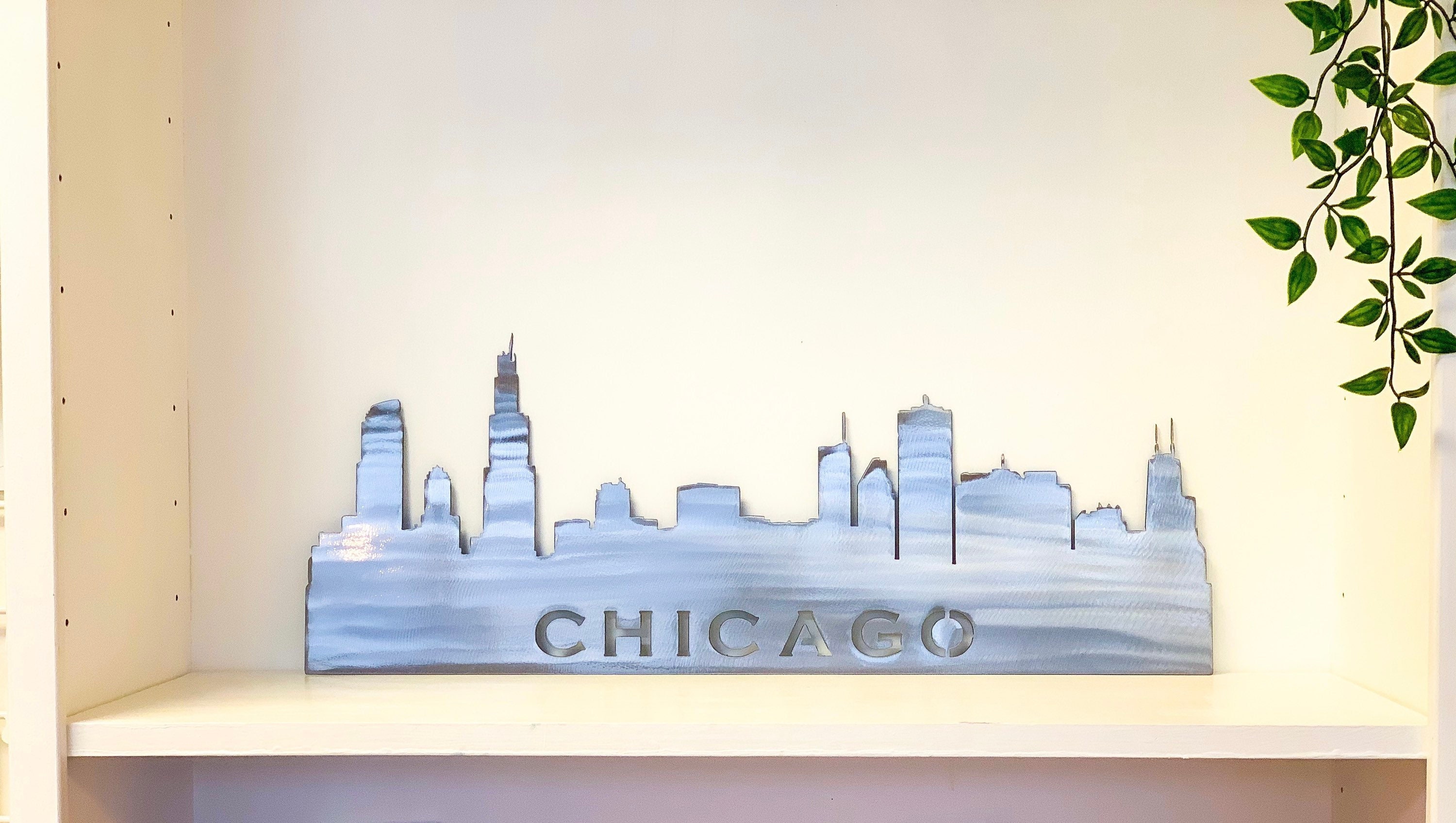 Chicago Skyline Metal Wall Art With Powder Coat 34 Color Etsy