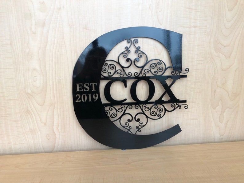 Personalized Metal Monogram Initial and Last Name Letter Wall Etsy