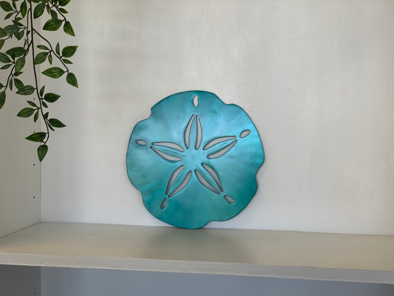 Sand Dollar Wall Decor Outdoor Home Decor Beach Theme Gift Tropical Home Decor Nautical Wall Hanging Metal Wall Art image 8