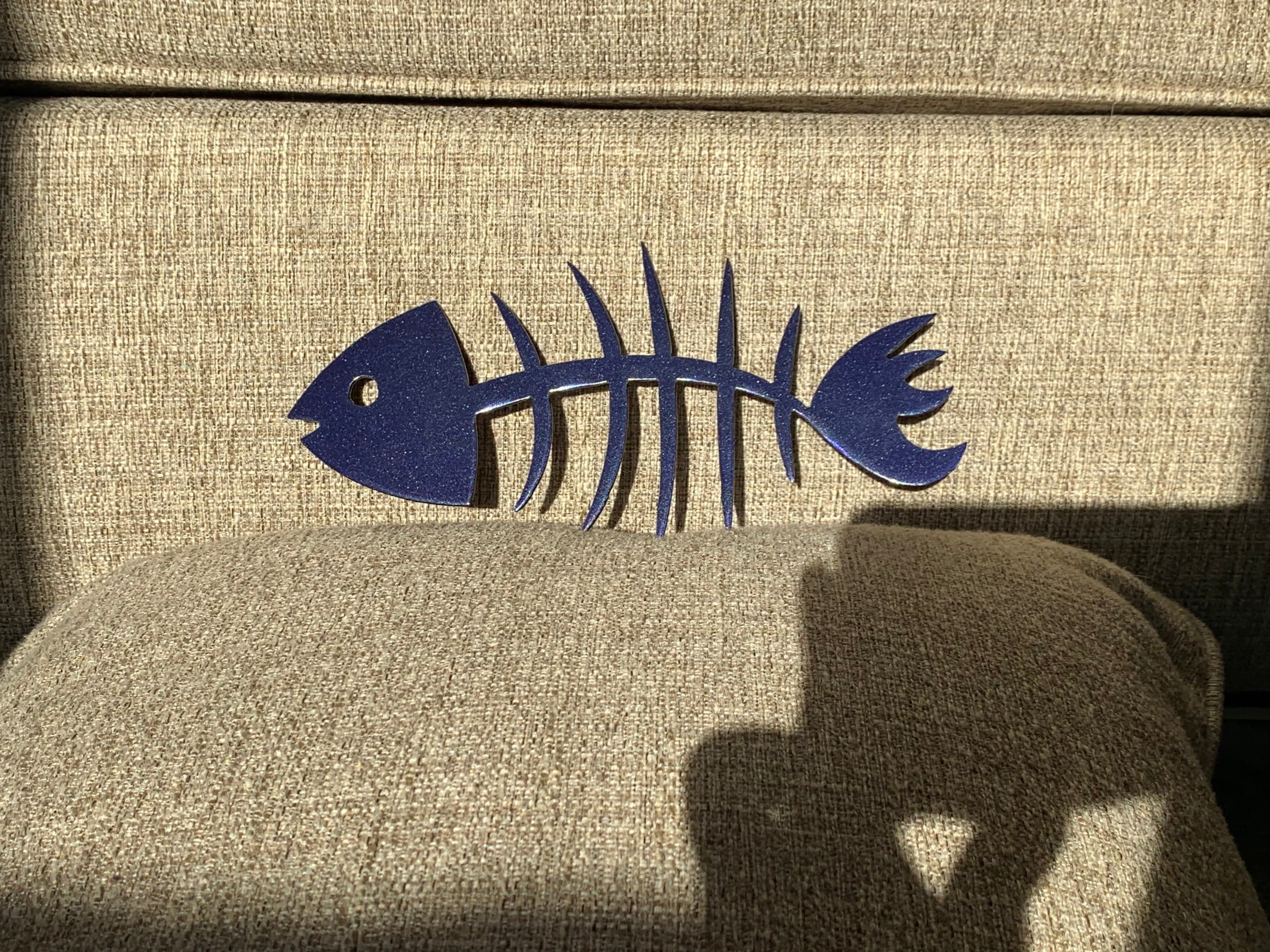 Metal Fish Bones Wall Art Powder Coated Lake House Decor Etsy