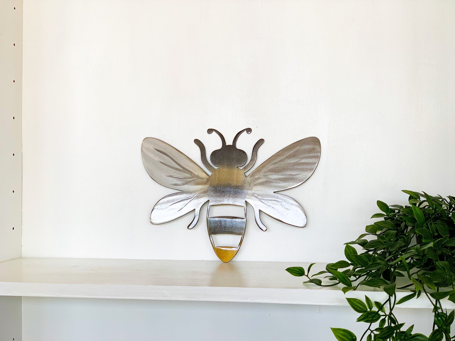 Bee Metal Wall Art With Powder Coat Thick Metal Multiple Etsy