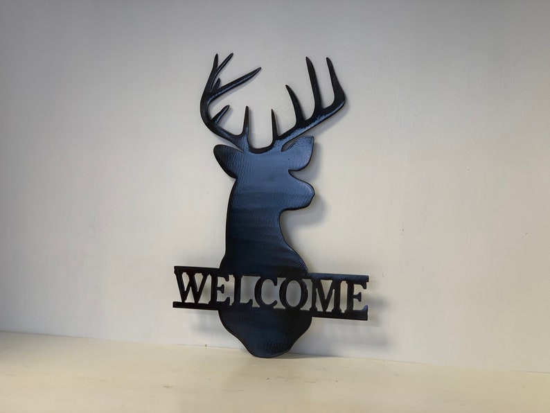 Personalized Deer Antler Metal Wall Art Farmhouse Outdoor Etsy
