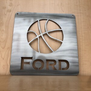 Metal Basketball Wall Art with Name, Choose Your Powder Coat Color Personalized Custom Basketball Trophy Gift for Coach image 6