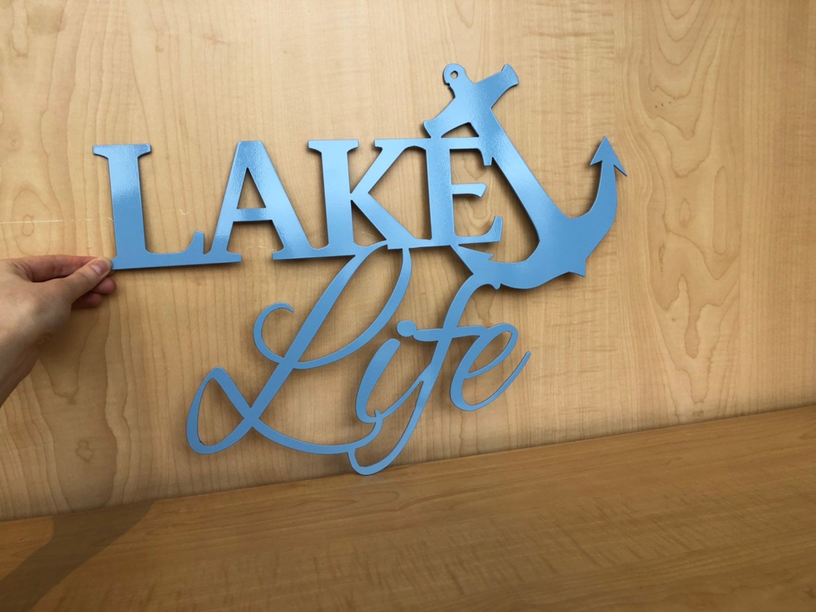 Lake Life Metal Wall Art Sign With Anchor Etsy