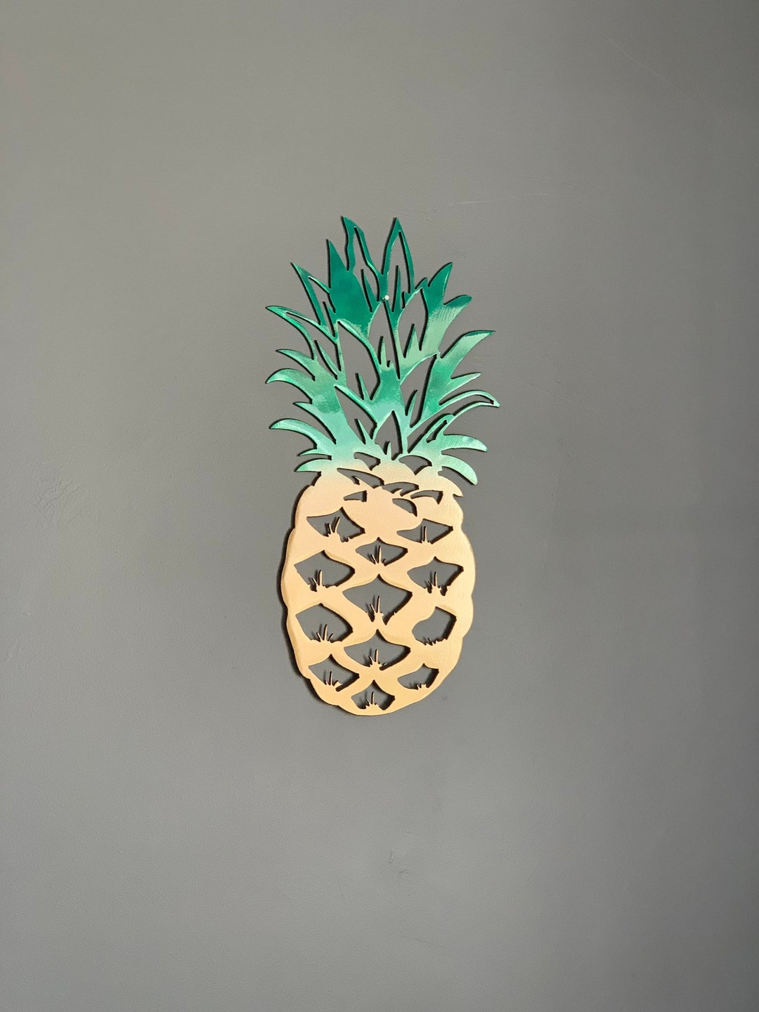 Pineapple Metal Wall Art, Powder Coated Indoor Outdoor Home Decor