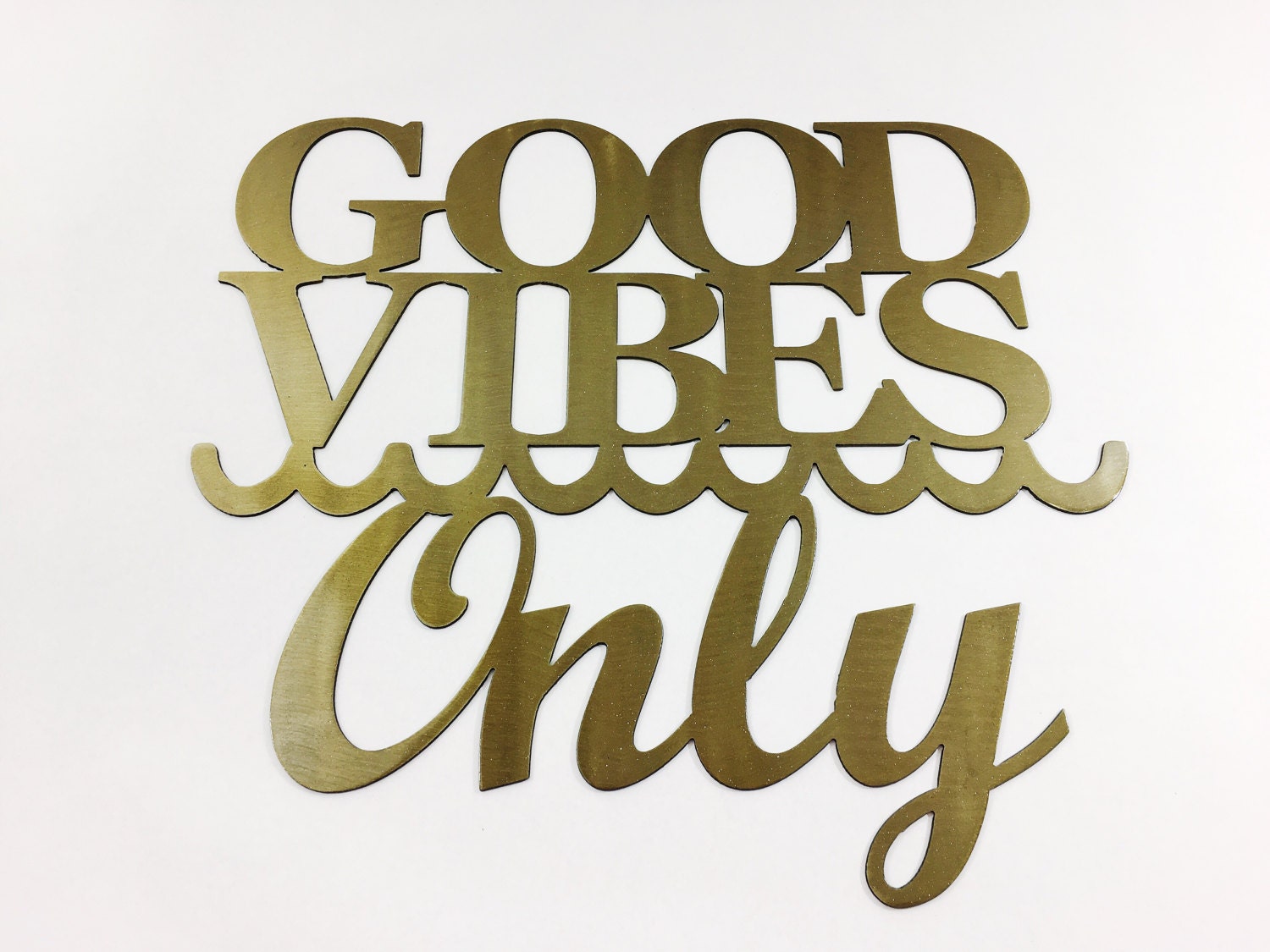 Good Vibes Only Metal Wall Art Sign With Waves and Powder Coat Etsy