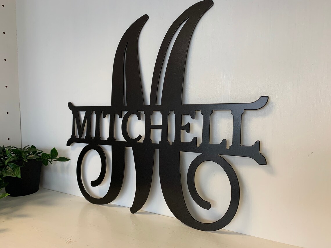 Personalized Script Monogram Initial and Last Name Letter Etsy