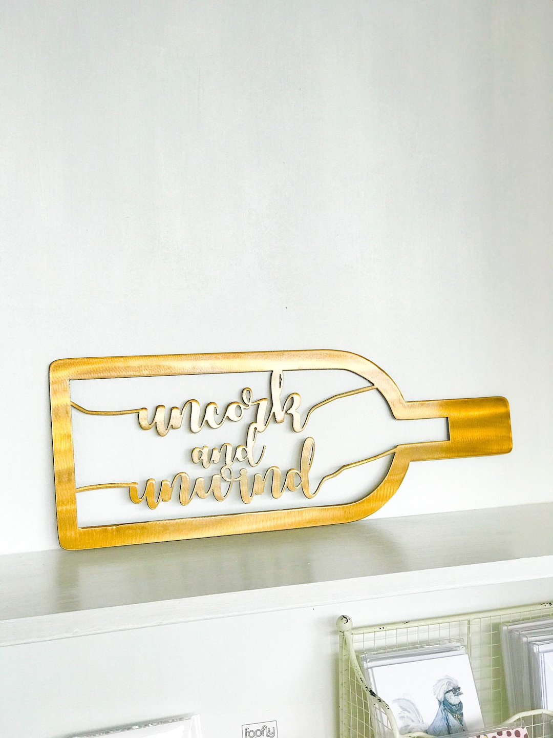 Uncork and Unwind Metal Wine Bottle Home Decor Etsy