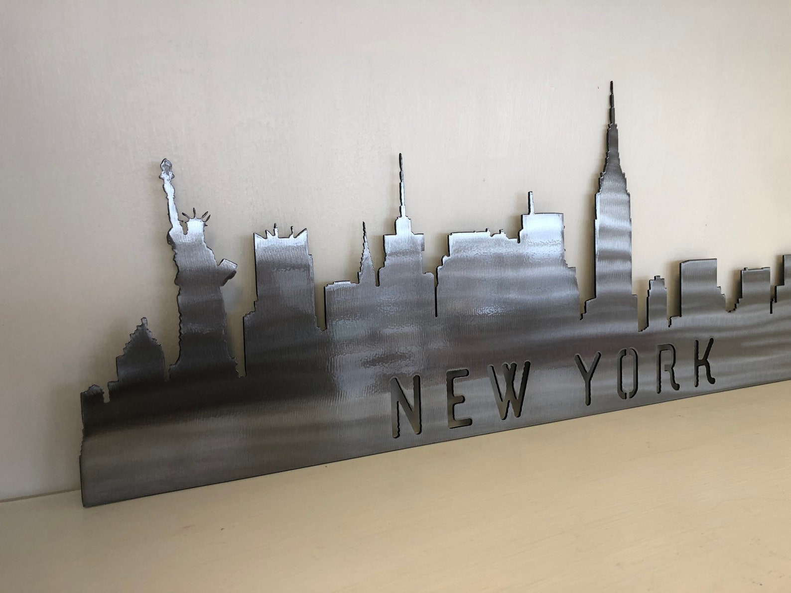 New York City Skyline Metal Wall Art with Powder Coat Lots Etsy