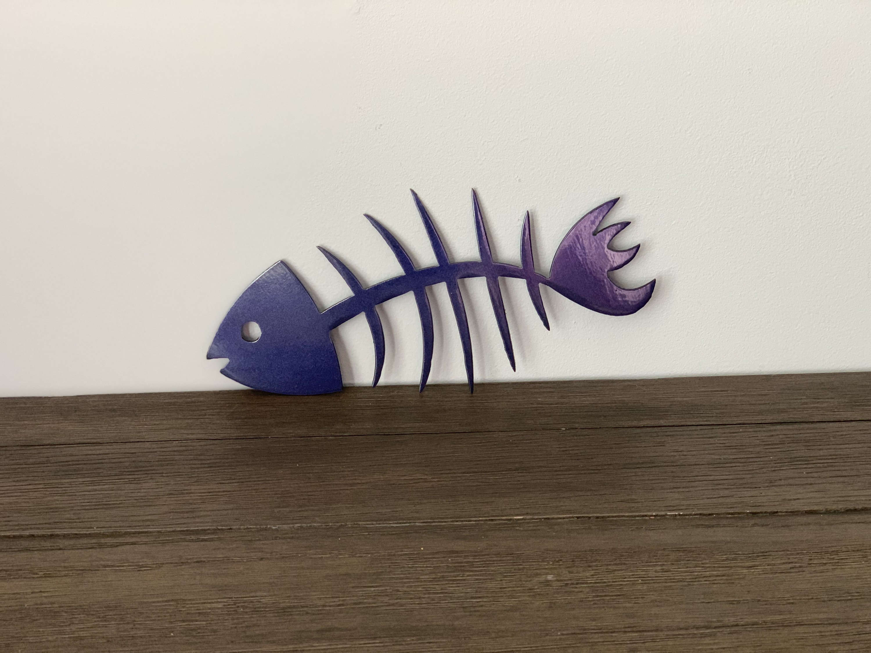 Metal Fish Bones Wall Art Powder Coated Lake House Decor Etsy