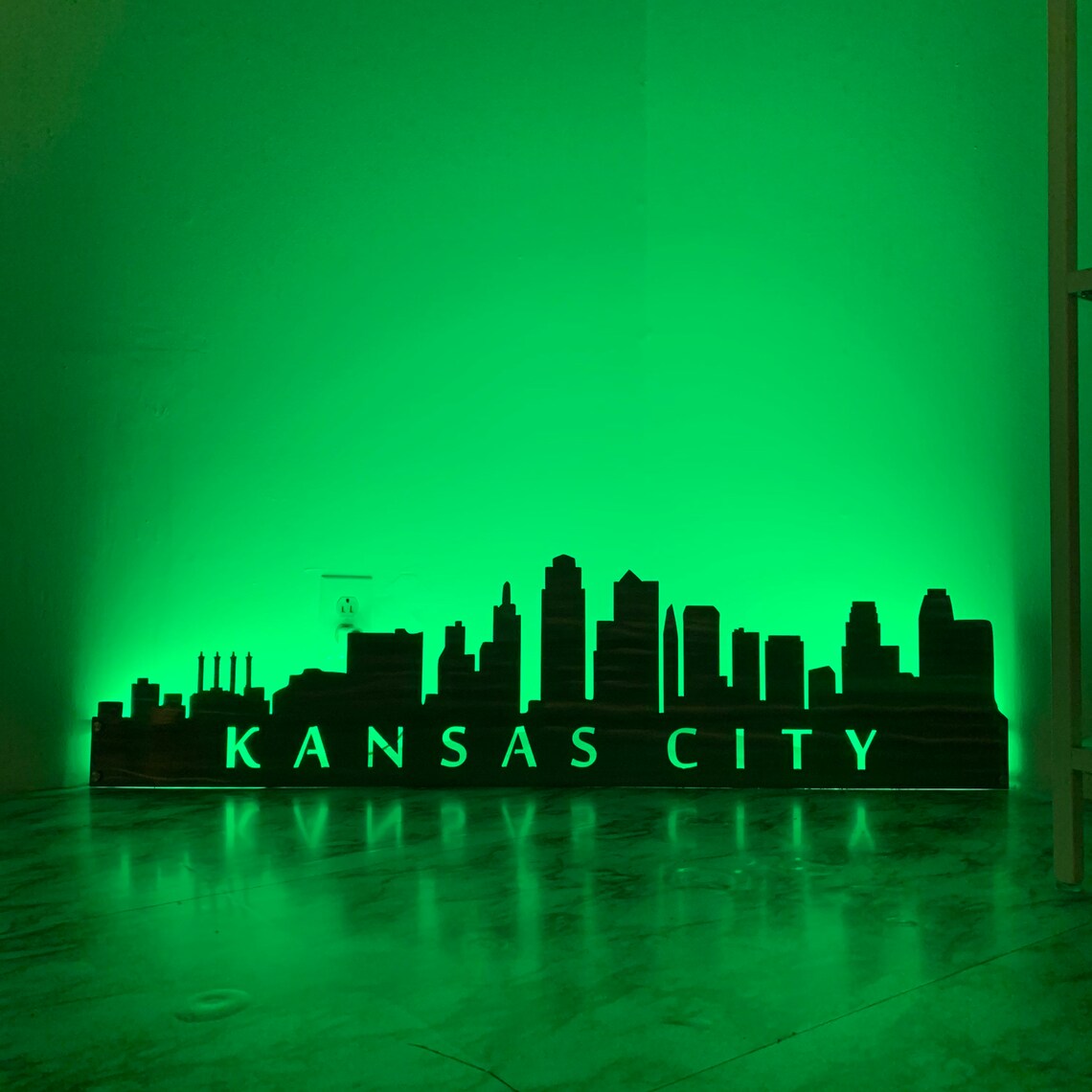 City Skyline Metal Wall Art With LED Lights and 1 Etsy