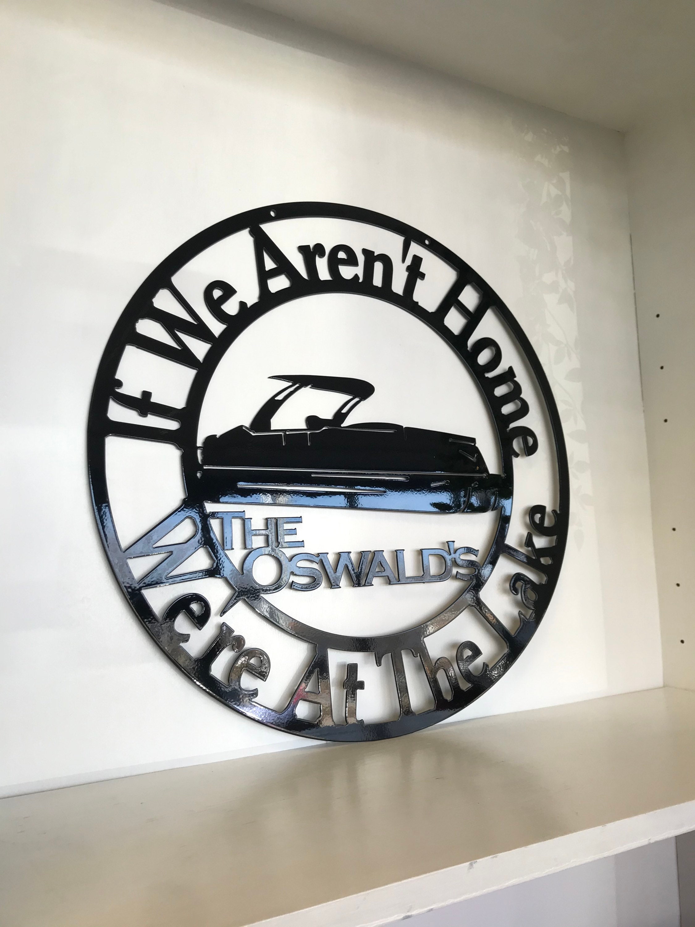 Personalized Pontoon Boat Metal Wall Art With Last Name If Etsy