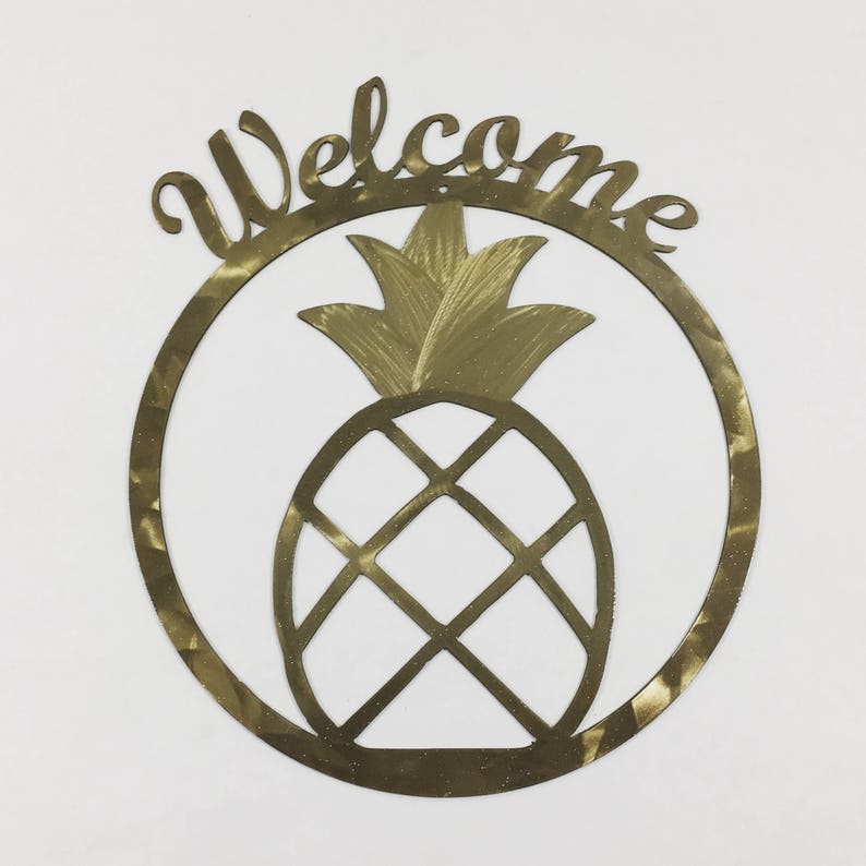 Welcome Pineapple Metal Wall Art image 4