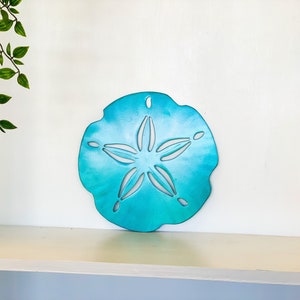 Sand Dollar Wall Decor Outdoor Home Decor Beach Theme Gift Tropical Home Decor Nautical Wall Hanging Metal Wall Art image 6