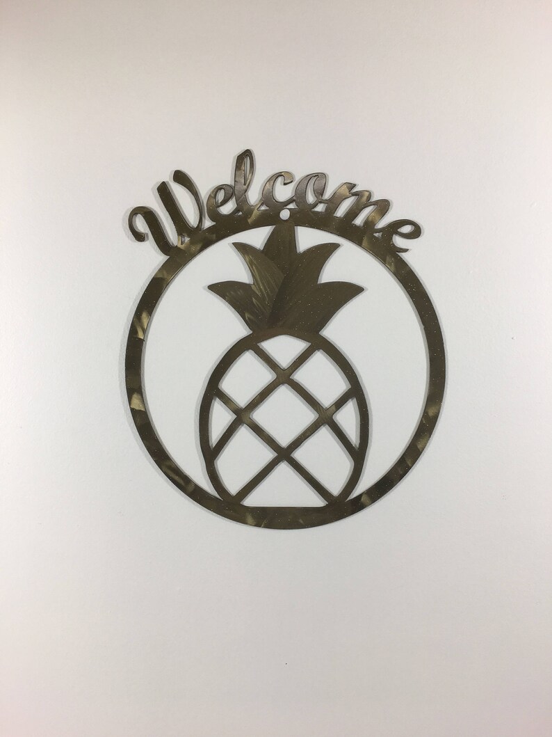 Welcome Pineapple Metal Wall Art image 7