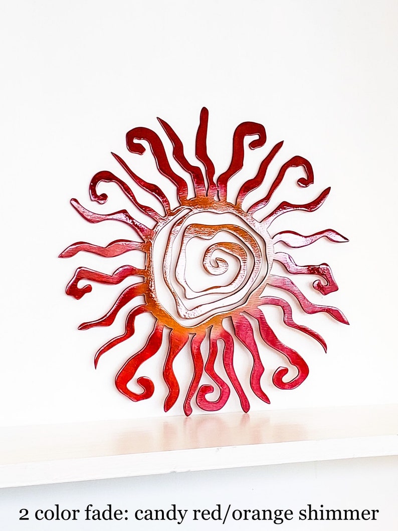 Wacky Sun Metal Wall Art Decor Metal Sign With Multicolor Etsy