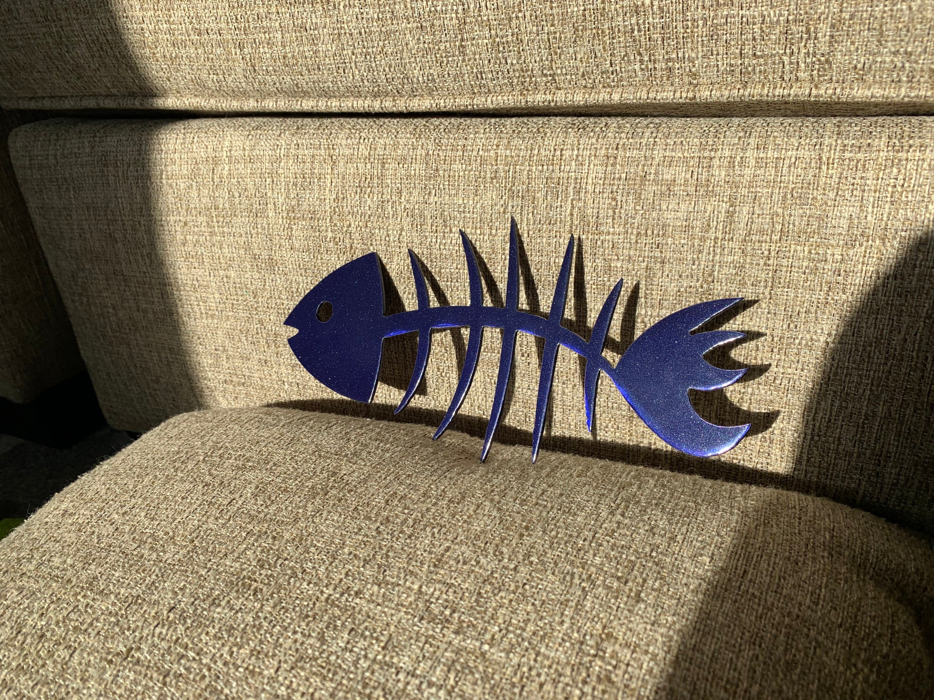 Metal Fish Bones Wall Art Powder Coated Lake House Decor Etsy
