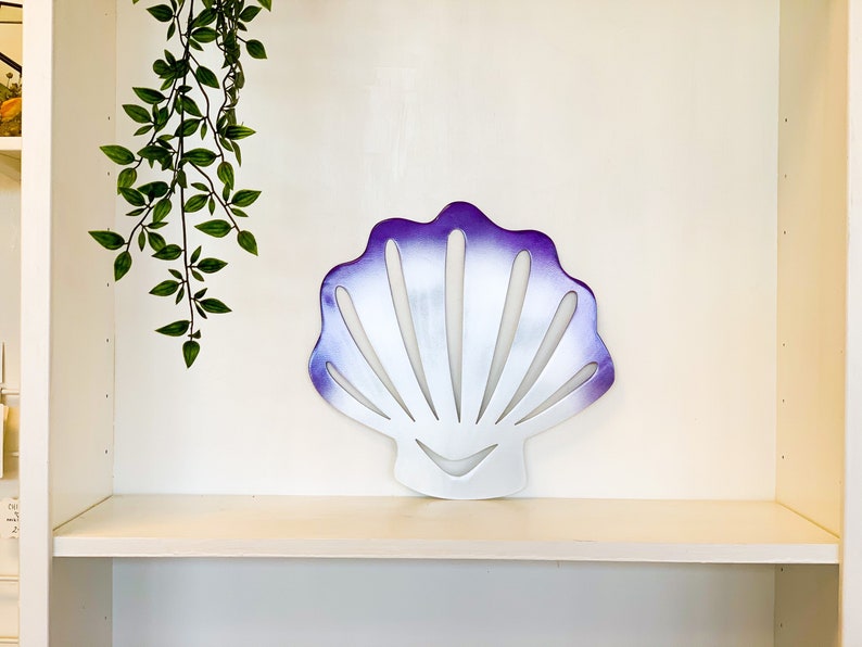 Sea Shell Metal Wall Art with Powder Coat Beach Theme Decor Tropical Wall Decor Outdoor Decoration Spring Home Decor image 5