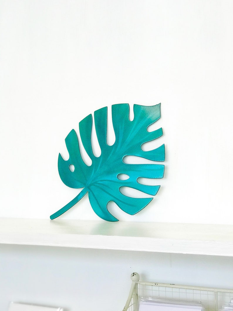 Tropical Leaf Metal Wall Art Powder Coated Etsy