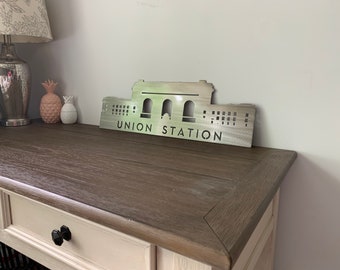 Union Station KC Metal Wall Art with Powder Coat, 34 Color Options | Kansas City Decor | Missouri | Downtown KC Skyline