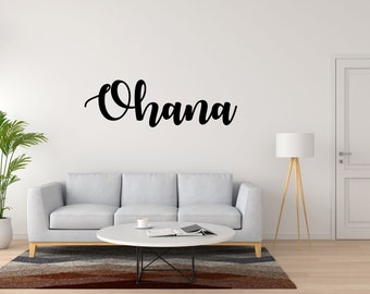 Ohana Metal Wall Art in Script | Hawaiian Decor | Powder Coated Sign | Home Decor