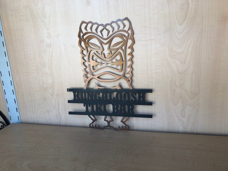 Personalized Tiki Figure Metal Wall Art Hawaiian Decor With Etsy