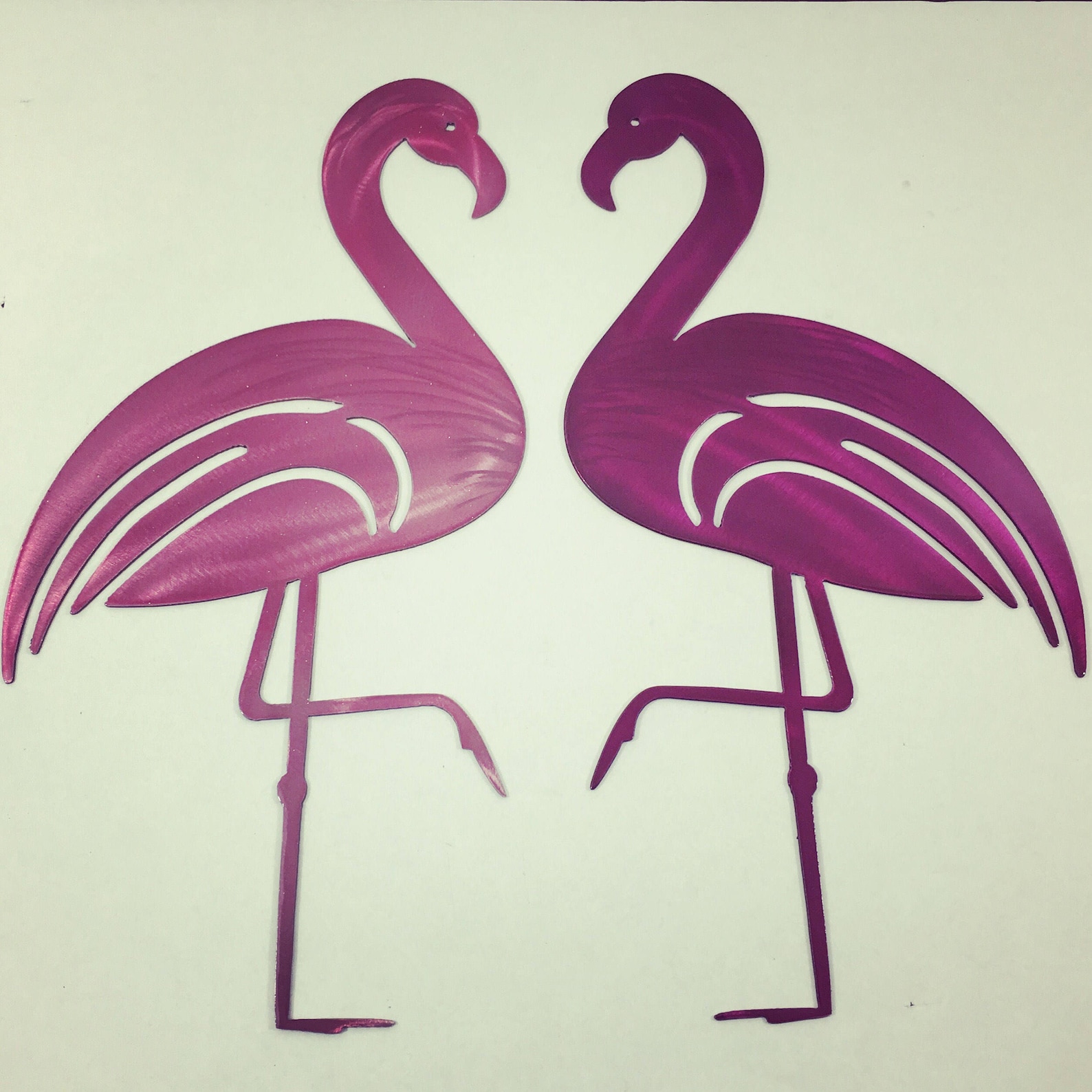 Flamingo Metal Wall Art With 14ga Steel Translucent Powder Etsy