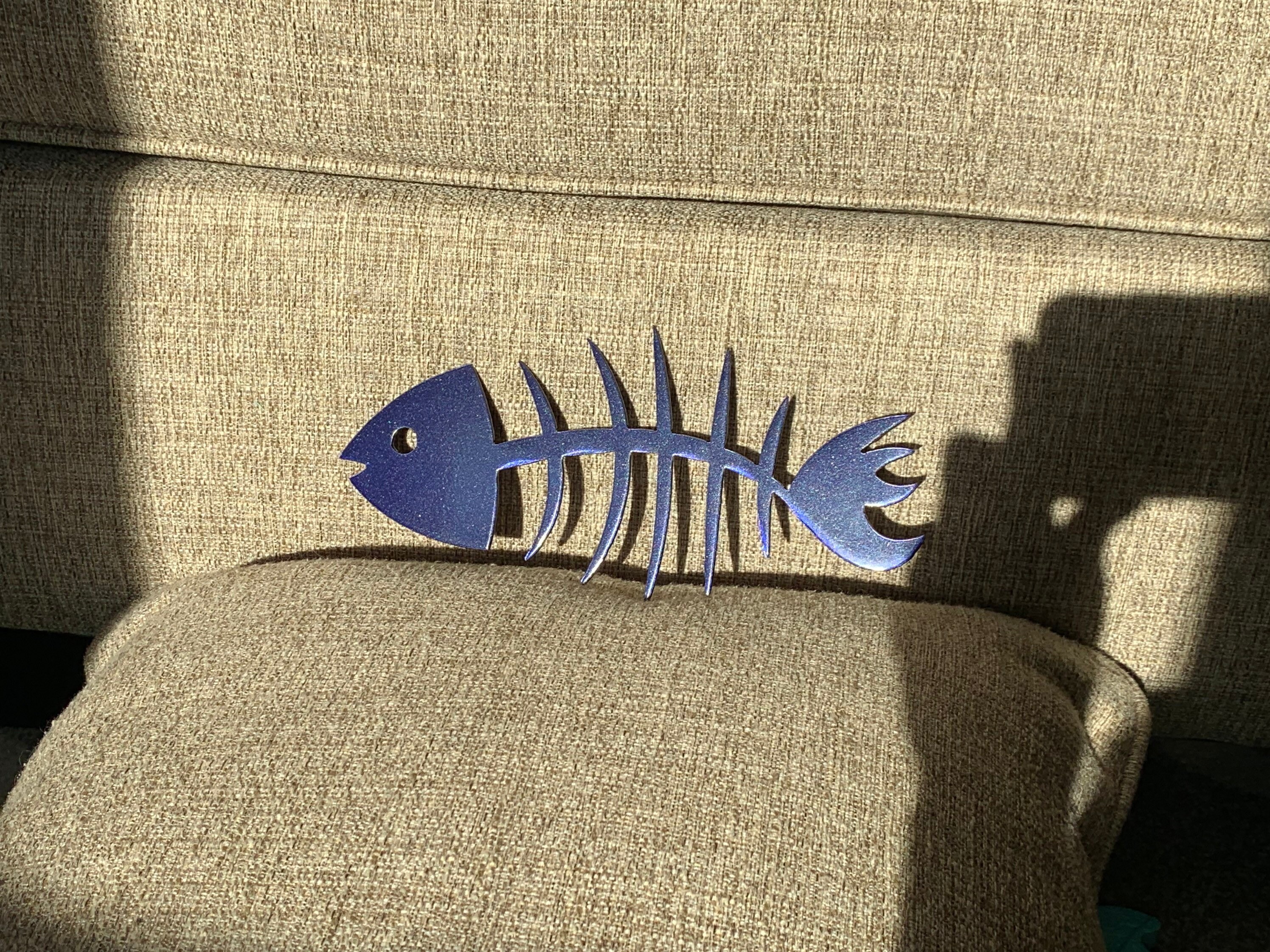 Metal Fish Bones Wall Art Powder Coated Lake House Decor Etsy