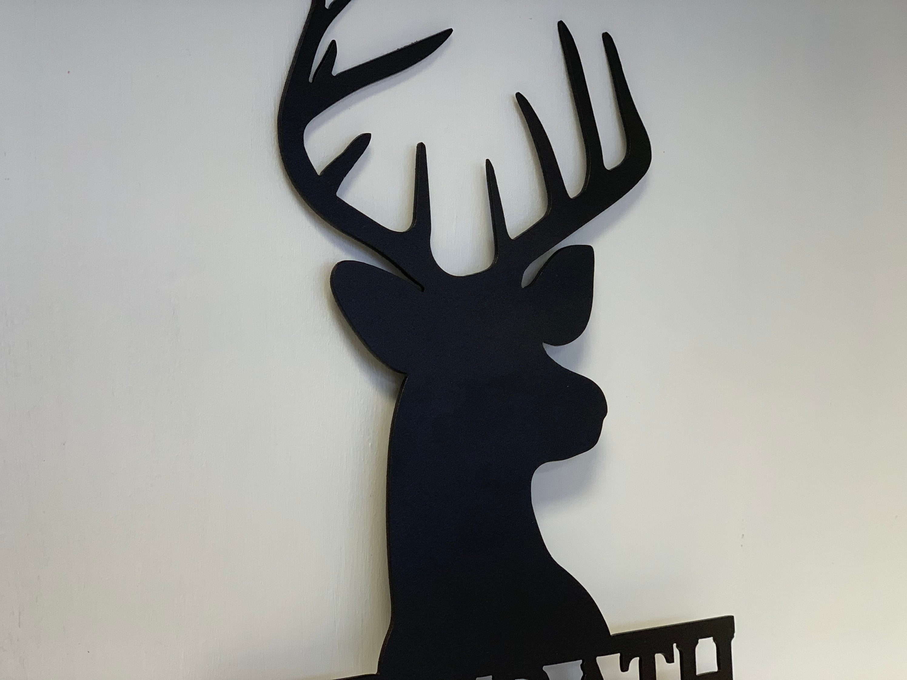 Personalized Deer Antler Metal Wall Art Etsy
