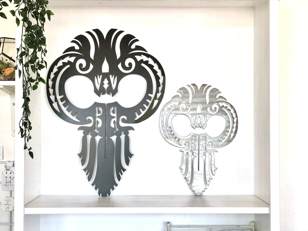 Hawaiian Warrior Helmet With Powder Coat Metal Wall Art Etsy