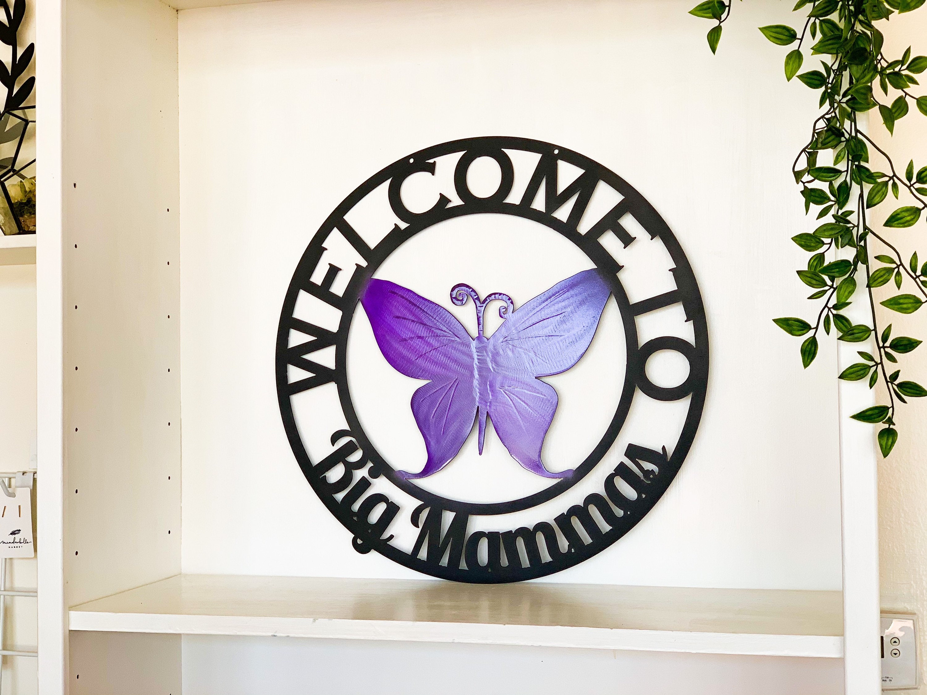 Personalized Metal Butterfly Sign - Customizable Weatherproof Door ...