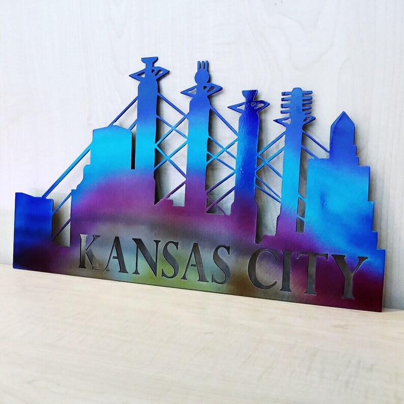 Kansas City Skyline Metal Wall Art With Sunset Fade or Any Etsy