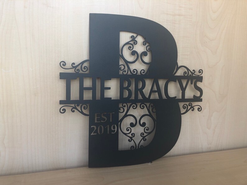 Personalized Metal Monogram Initial and Last Name Letter Wall Etsy