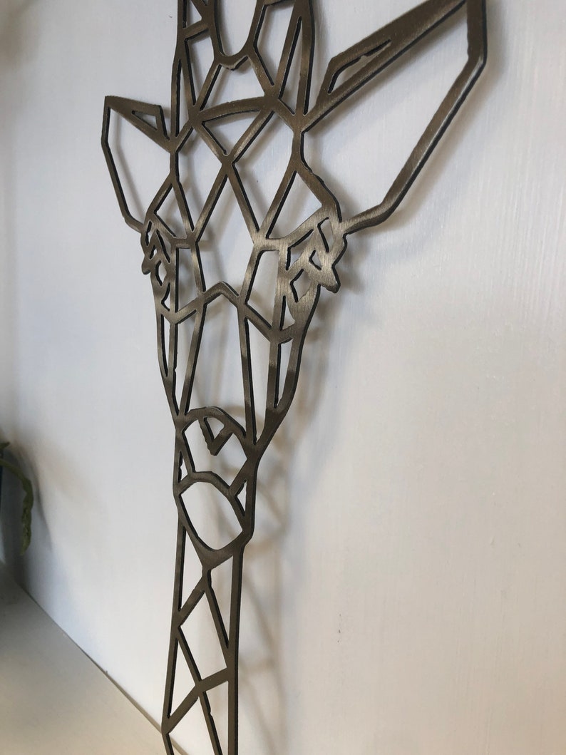 Geometric Giraffe Metal Wall Art Animal Wall Decor Safari Etsy