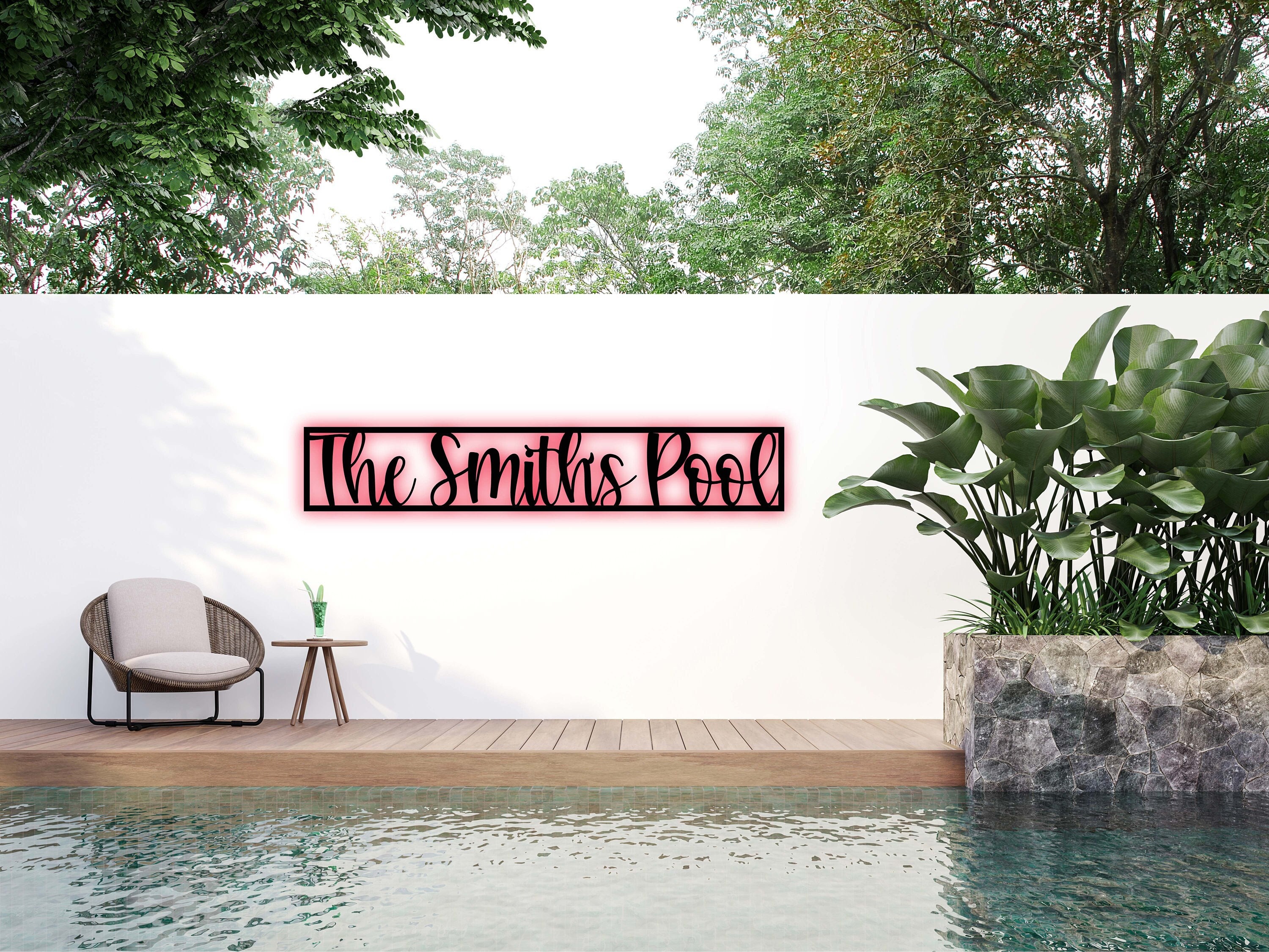 Personalized LED Outdoor Script Sign: Custom Metal Wall Decor - Etsy
