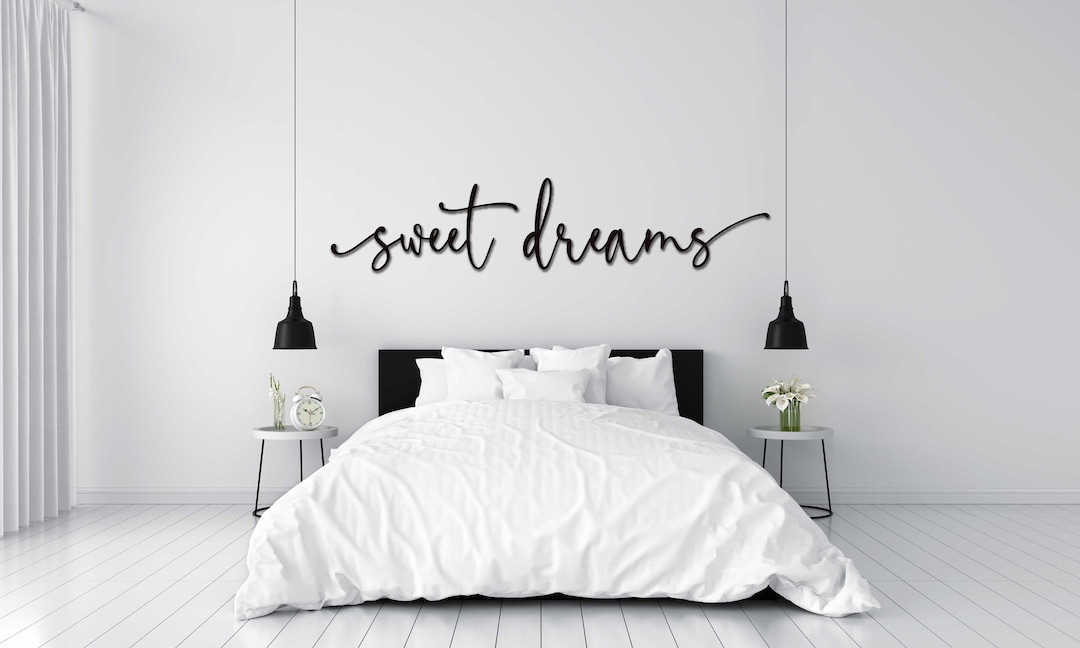 Sweet Dreams Metal Wall Art, 2 Piece Sign With Powder Coat Bedroom