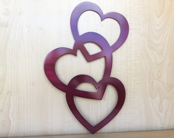 Vertical Heart Metal Wall Art Valentines Day Decor