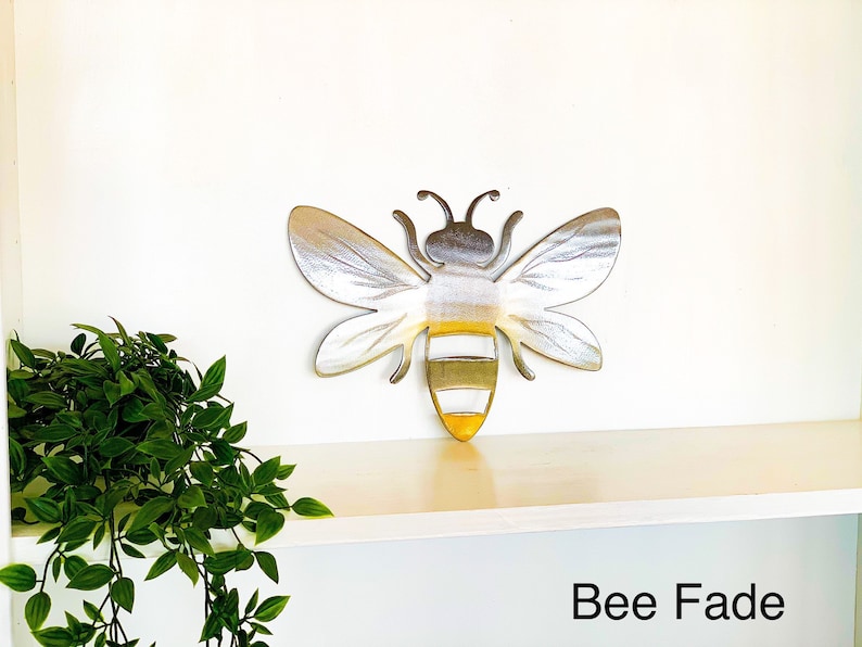 Bee Metal Wall Art With Powder Coat Thick Metal Multiple Etsy